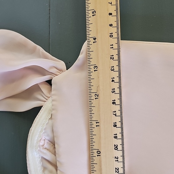 Azazie Gown Blushing Pink Dress. Slit In Front. Size A0. Built In Bra. - Picture 10 of 13